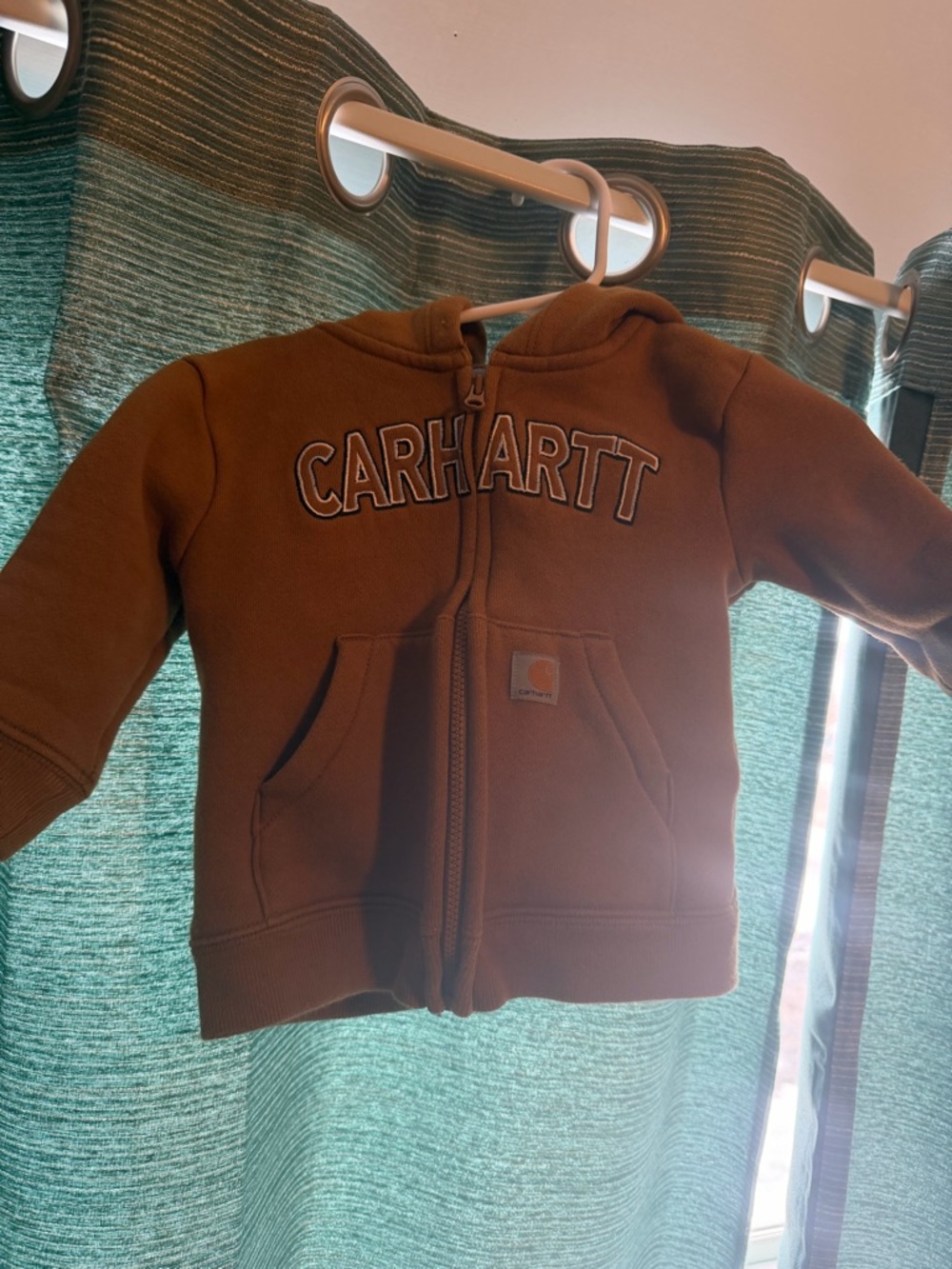 Carhartt baby Chest-Logo Full-Zip Hoodie in Brown
